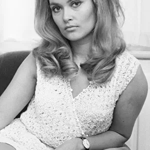 Alexandra Bastedo, British actress, pictured at home in London, Friday 3rd January 1969