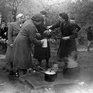 Alfieri. Tea being brewed up during Invasion Exercises, Kingston, London
