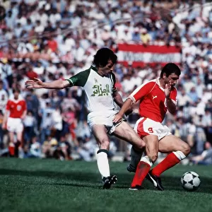 Algeria v Austria World Cup 1982 football Ali Fergani and Hans Krankl (red)