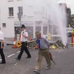 Alisdair MacDonalds 1988 award winning picture of a watermain in Pimlico after a Alisdair MacDonalds 1988 award winning picture of a watermain in Pimlico after a