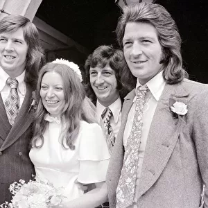 All star line up Bridgroom Bob Worthington left with bride Louise and brothers Dave