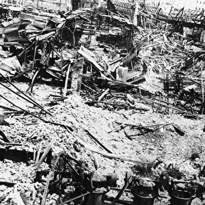 Allied planes smash foundry at Terni. (Picture) This wreckage is all that remains