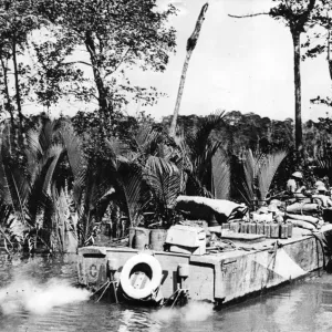 Allied troops land the Arakan stronghold. 16th February 1945 Allied troops land the Arakan stronghold. 16th February 1945