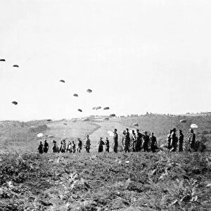 Allied troops parachute into Correze France during WW2 1944