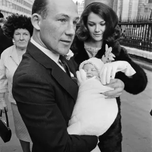 Allison, the daughter of Stirling Moss and his American wife Elaine is christened at St Allison, the daughter of Stirling Moss and his American wife Elaine is christened at St