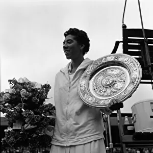 Althea Gibson, winner of the Wimbledon Ladies Singles final. 6th July 1958