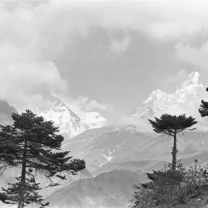 Ama Dablam in the Himalayas, Nepal March 1977