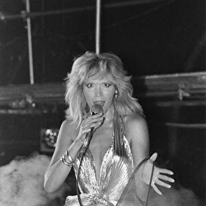 Amanda Lear, french singer in concert at Camden Palace, London, Wednesday 30th June 1982