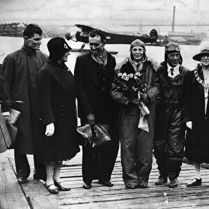 Amelia Earhart airwoman who flew the Atlantic with Raymond & Mrs Guest who largely