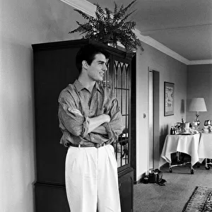 American actor Tom Cruise in his hotel suite on a visit to London
