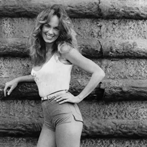 American actress Catherine Bach who plays Daisy Duke in the television series The Dukes