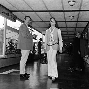 American Actress Mary Tyler Moore, at Heathrow Airport, she is flying to Geneva for three