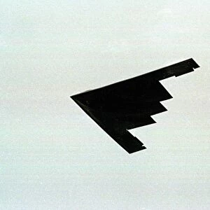 An American B2 Stealth bomber flies over the Farnborough Air Show. September 1996