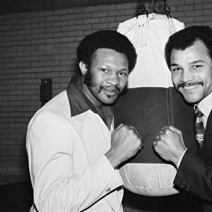 American boxer Joe Cokes (left) and John Conteh at the Sobell Centre to promote their