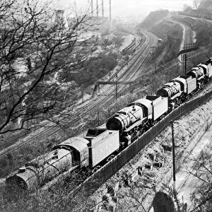 American built locomotives are parked in the UK awaiting the Second Front