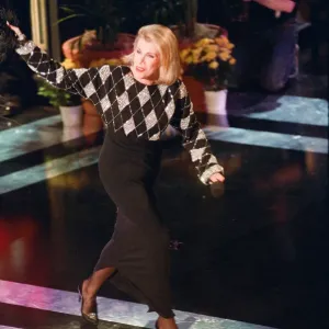 American Comedian Joan Rivers on stage, 7th June 1992