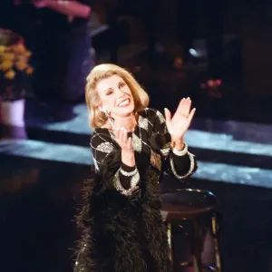American Comedian Joan Rivers on stage, 7th June 1992