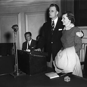 American evangelist Billy Graham with his wife Ruth at the Central Hall in Westminster