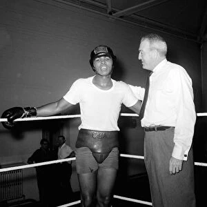 American heavyweight boxer Cassius Clay training ahead of his non-title heavyweight