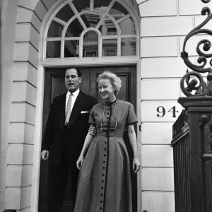 American impresario Anne Deere Wiman outside her home in Westminster with her solicit Mr American impresario Anne Deere Wiman outside her home in Westminster with her solicit Mr