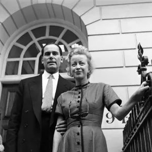 American impresario Anne Deere Wiman outside her home in Westminster with her solicit Mr American impresario Anne Deere Wiman outside her home in Westminster with her solicit Mr