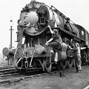 An American locomotive, one of the first batch to arrive in the United Kingdom for many