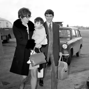 American pop Singer Gene Pitney arriving at London Airport with his wife Lynne