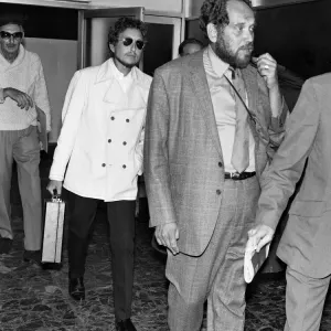 American singer Bob Dylan arrives at Londons Heathrow Airport ahead of his