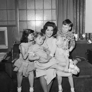 Connie Francis with the Wood Family, London Print 1960
