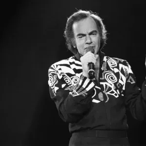 American singer Neil Diamond in concert at the NEC Arena, Birmingham. 8th November 1989 American singer Neil Diamond in concert at the NEC Arena, Birmingham. 8th November 1989