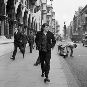 Print of P.J. Proby outside the law courts in 1964