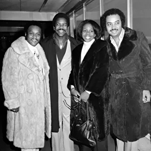 American soul singer Gladys Knight with her backing group The Pips consisting of l-R