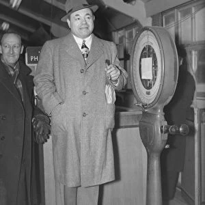American Wrestler Two Ton Tony Galento arrives in London for fight with Jack Doyle