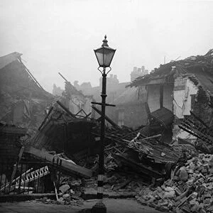 Amid the devastation in Cave Street, Beverley Road, Hull a gas lamp remained
