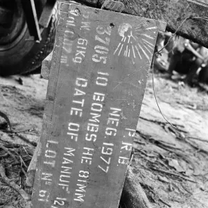 Ammunition crate containing bombings during the Biafra conflict. 11th June 1968 Ammunition crate containing bombings during the Biafra conflict. 11th June 1968