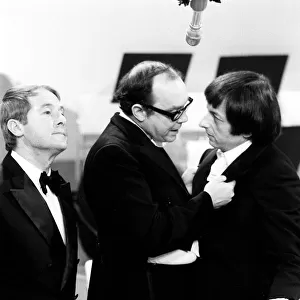 Andre Previn with Eric Morecambe Ernie Wise 1971 during recording of Morecambe