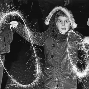 Andrew Backhouse Print: Sparklers on Bonfire Night 1979