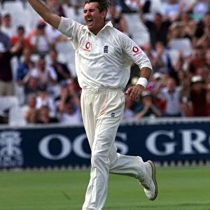 Andy Caddick cricket player of england july 1999 Celebrates after he takes