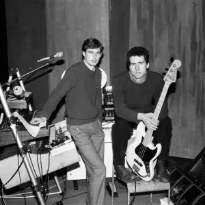 Andy McCluskey and Paul Humphreys (on keyboards) of the band Orchesteral Manouevers In Andy McCluskey and Paul Humphreys (on keyboards) of the band Orchesteral Manouevers In
