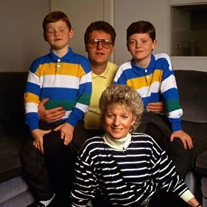 Andy Ritchie at home with his wife and sons March 1988