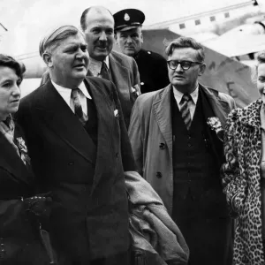 Aneurin Bevan at Renfrew Airport, he is on a four day visit to the West of Scotland Aneurin Bevan at Renfrew Airport, he is on a four day visit to the West of Scotland