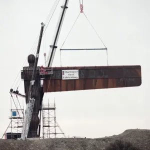The Angel of the North is erected in Gateshead by staff from Hartlepool Fabrications