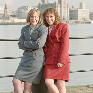 Angela Eagle (left) and her twin sister Maria, pictured in Liverpool, February 1992