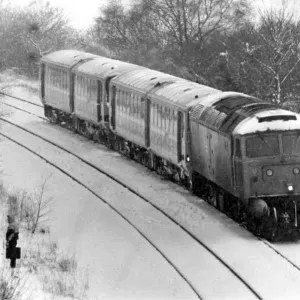 Snow-bound Train Stranded on Carlisle to Newcastle Route Print