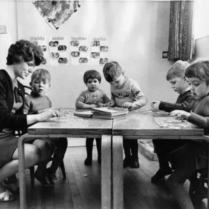 Ann O Hara with pupils at the Nursery School which has opened at the Choppington
