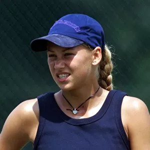 Anna Kournikova training on the practise courts at Wimbledon June 1999