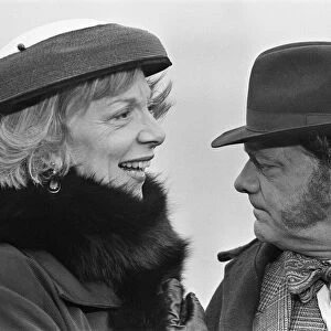 Anna Massey as Mademoiselle Antoinette Dupont and David Jason as Pop Larkin filming a