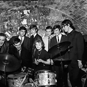 Anna Neagle actress at the Cavern club in Liverpool March 1964 with actors John