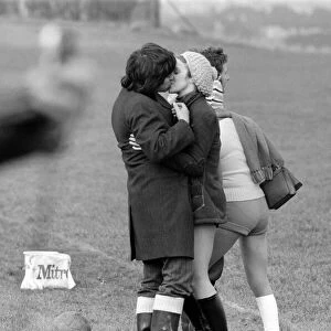 Anne Kirkbride (aged 17) and Comedians TV star Duggie Brown kiss in "