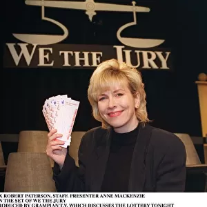 Anne MacKenzie TV Presenter on set of We the Jury a discussion programme produced by